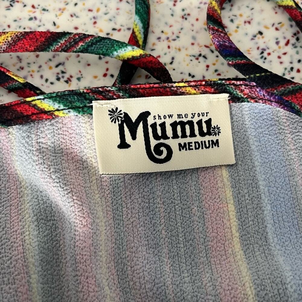 Show Me Your MuMu Rorey Fiesta Multi Stripe Shorts Romper with Tassels Women’s M - Picture 7 of 10